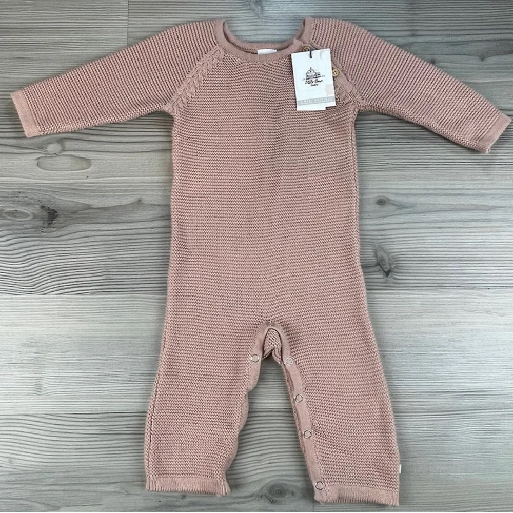 Zestt Organics Boutique Baby Romper Bunting Organic Waffle Baby 6-12 Months NEW